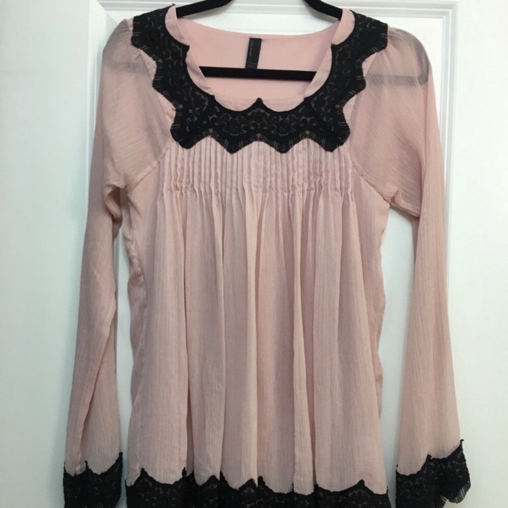 Vera Moda Pink & Black Lace Dress